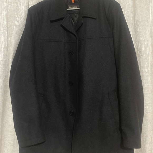 Dockers dark grey Wool Coat - Picture 1 of 7